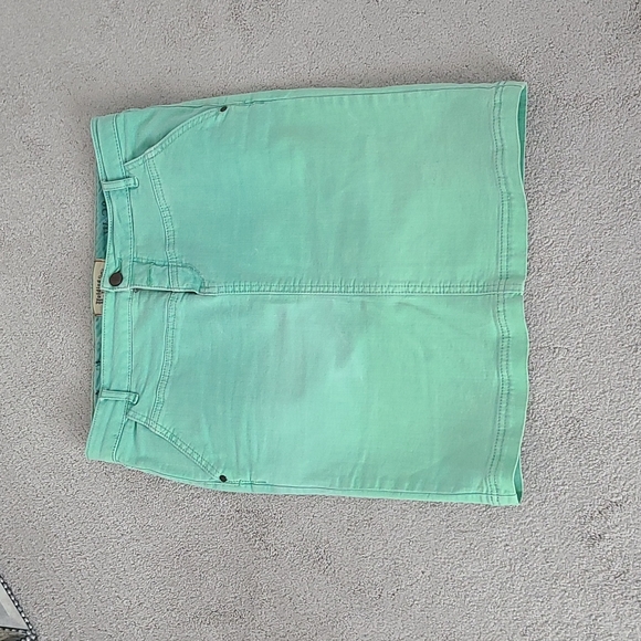 Anthropologie Green Denim Skirt - Picture 1 of 5